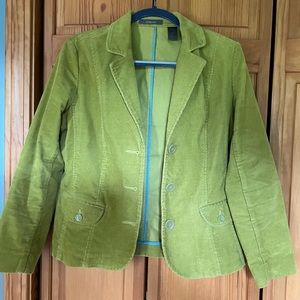 Green corduroy blazer. Well made. Good quality. Size 12.